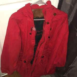 Express red long coat for fall! size medium